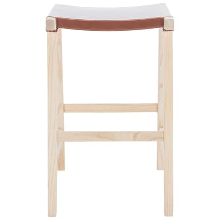 Safavieh Aariz Rectangle Bar Stools, Cognac & Natural BST1010B